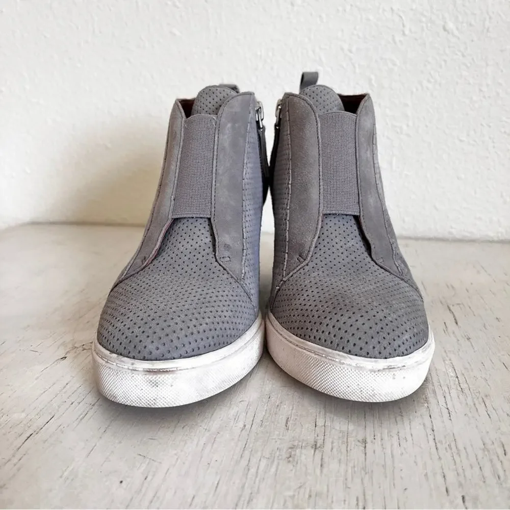 Linea Paolo Felicia grey suede wedge sneaker size 6.5